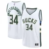 Versatile Giannis Antetokounmpo Milwaukee Bucks Fast Break Replica Player Jersey Association Edition White