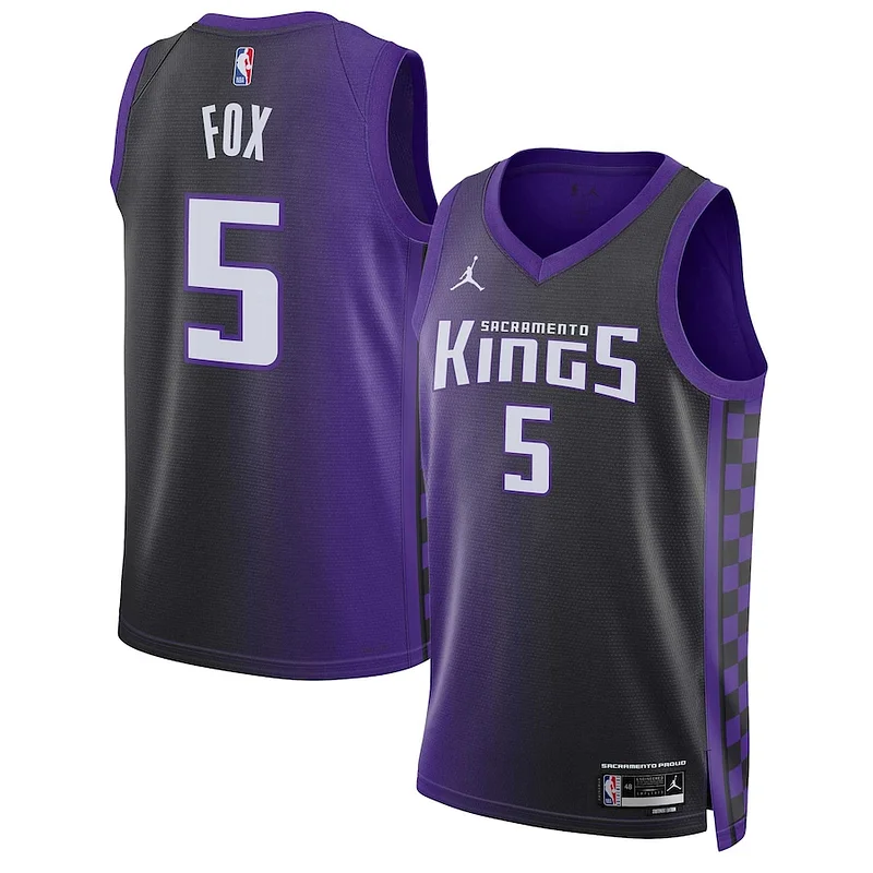 Fascinante Fantastico Robusto De'Aaron Fox Sacramento Kings Jordan Brand Unisex Swingman Jersey Statement Edition Purple