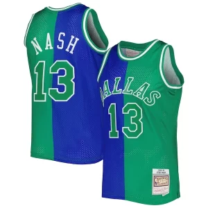 Incantevole Steve Nash Dallas Mavericks Hardwood Classics 1998/99 Split Swingman Jersey Blue/Green