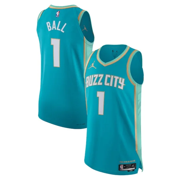 Eccezionale Comodo Lussuoso Jordan Brand LaMelo Ball Charlotte Hornets Authentic Jersey City Edition Teal