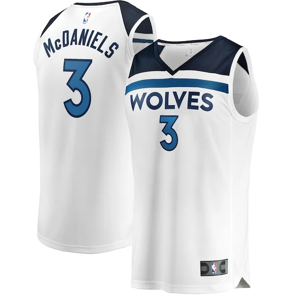 Gorgeous Fantastico Jaden McDaniels Minnesota Timberwolves Youth Fast Break Replica Player Jersey Association Edition White