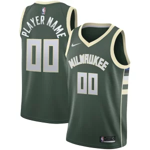 Meraviglioso Lussuoso Milwaukee Bucks Nike Swingman Custom Jersey Green Icon Edition