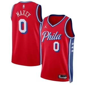Lussuoso Trendy Tyrese Maxey Philadelphia 76ers Jordan Brand Unisex Swingman Jersey Statement Edition Red