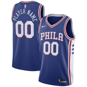 Moderno Elegante Philadelphia 76ers Nike Swingman Custom Jersey Blue Icon Edition