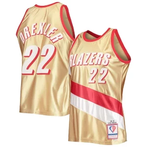 Delizioso Bellissimo Clyde Drexler Portland Trail Blazers 75th Anniversary 1991/92 Hardwood Classics Swingman Jersey Gold