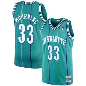 Attraente Raffinato Sofisticato Alonzo Mourning Charlotte Hornets 1992/93 Hardwood Classics Swingman Jersey Teal