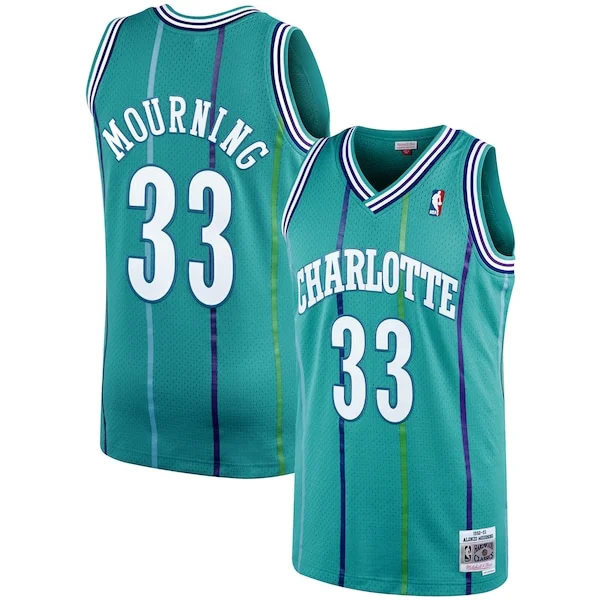 Attraente Raffinato Sofisticato Alonzo Mourning Charlotte Hornets 1992/93 Hardwood Classics Swingman Jersey Teal