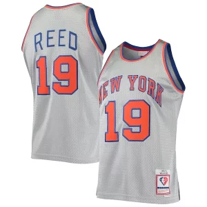 Resistente Willis Reed New York Knicks 75th Anniversary 1969/70 Hardwood Classics Swingman Jersey Silver