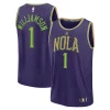 Trendy Fascinante Zion Williamson New Orleans Pelicans 2024/25 Fast Break Player Jersey City Edition Purple