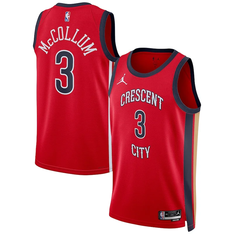 Attraente Lussuoso Incantevole CJ McCollum New Orleans Pelicans Jordan Brand Unisex Swingman Jersey Statement Edition Red