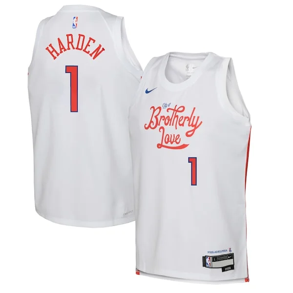 Carino Moderno Lussuoso James Harden Philadelphia 76ers Nike Youth 2022/23 Swingman Jersey City Edition White