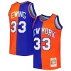 Classico Lussuoso Patrick Ewing New York Knicks Hardwood Classics 1991/92 Split Swingman Jersey Blue/Orange