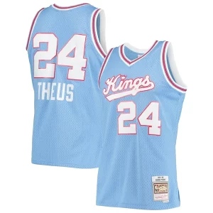 Eccezionale Reggie Theus Sacramento Kings 1985/86 Hardwood Classics Swingman Jersey Light Blue