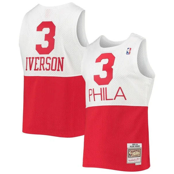 Magnifico Bellissimo Trendy Allen Iverson Philadelphia 76ers 2003/2004 Hardwood Classics Swingman Jersey White/Red