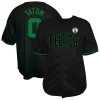 Attraente Trendy Comodo Jayson Tatum Boston Celtics Profile Big & Tall Name & Number Button Up Jersey Black