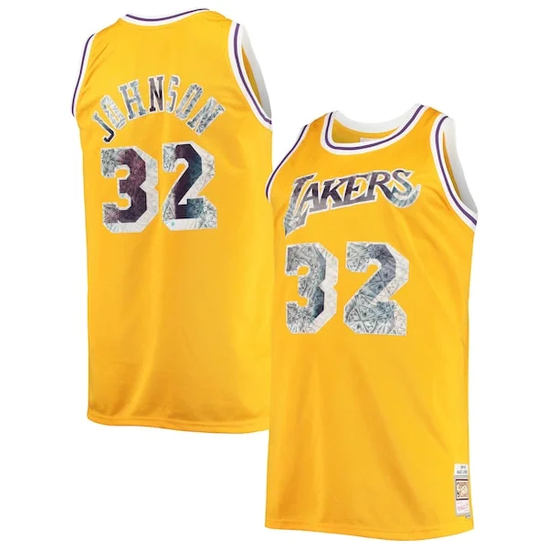 Classico Sofisticato Magic Johnson Los Angeles Lakers Big & Tall 1984/85 NBA 75th Anniversary Diamond Swingman Jersey Gold