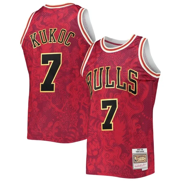 Prestigioso Incantevole Toni Kukoc Chicago Bulls Hardwood Classics 1997/98 Lunar New Year Swingman Jersey Red