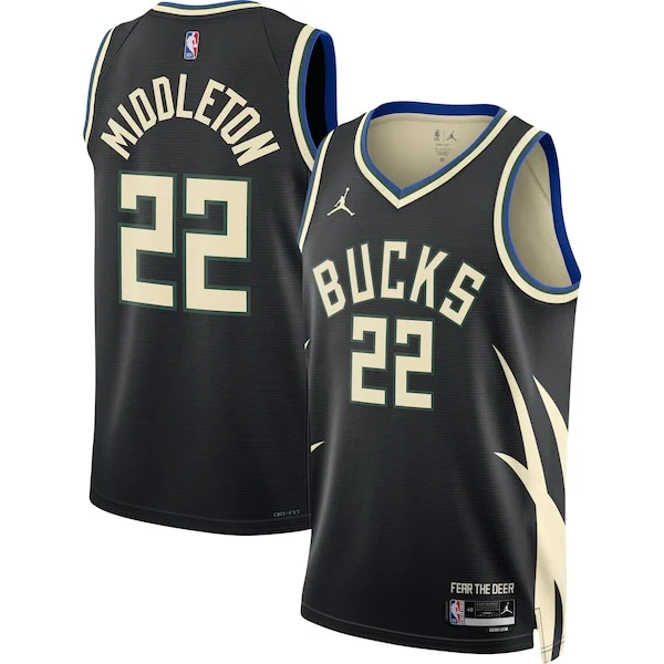 Splendido Khris Middleton Milwaukee Bucks Jordan Brand Unisex Swingman Jersey Statement Edition Black