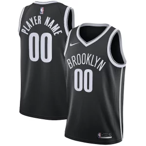 Gorgeous Brooklyn Nets Nike Swingman Custom Jersey Black Icon Edition