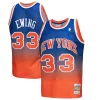 Attraente Patrick Ewing New York Knicks 1991/92 Hardwood Classics Fadeaway Swingman Player Jersey Orange/Royal