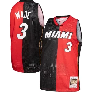 Stupendo Accattivante Splendido Dwyane Wade Miami Heat Big & Tall Hardwood Classics 2005/06 Split Swingman Jersey Black/Red