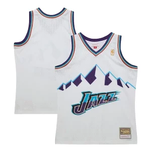 Fantastico Raffinato Utah Jazz 1996 97 Hardwood Classics Swingman Jersey White