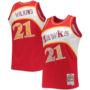 Eccezionale Dominique Wilkins Atlanta Hawks 1986/87 Hardwood Classics NBA 75th Anniversary Diamond Swingman Jersey Red