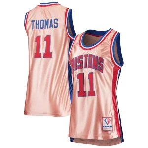 Magnifico Isiah Thomas Detroit Pistons Women's 75th Anniversary Rose Gold 1982 Swingman Jersey Pink