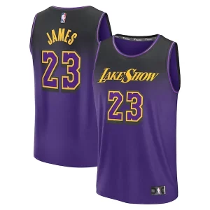 Trendy LeBron James Los Angeles Lakers Youth 2024/25 Fast Break Player Jersey City Edition Purple