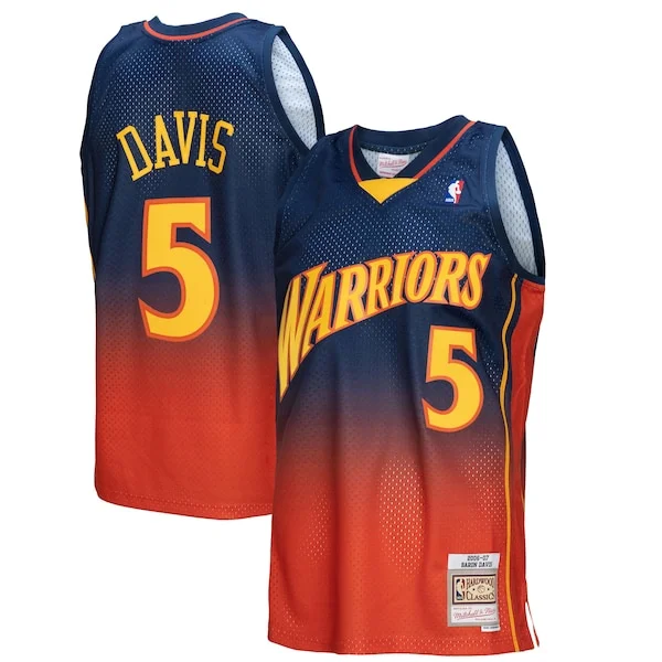 Ottimo Accattivante Versatile Baron Davis Golden State Warriors 2006/07 Hardwood Classics Fadeaway Swingman Player Jersey Navy/Orange