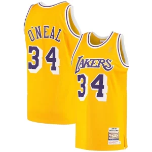 Prestigioso Carino Fascinante Shaquille O'Neal Los Angeles Lakers 1996/97 Hardwood Classics Authentic Jersey Gold