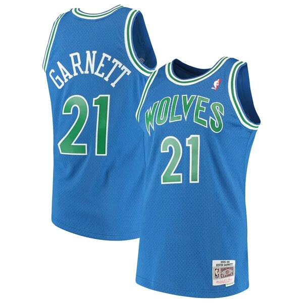 Fascinante Sofisticato Bellissimo Kevin Garnett Minnesota Timberwolves 1995/96 Hardwood Classics Swingman Jersey Blue