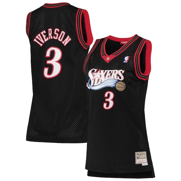 Trendy Fantastico Allen Iverson Philadelphia 76ers Women's 2000/01 Hardwood Classics Swingman Jersey Black