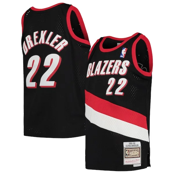 Gorgeous Splendido Clyde Drexler Portland Trail Blazers Youth 1991/92 Hardwood Classics Swingman Jersey Black
