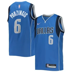Pratico Kristaps Porzingis Dallas Mavericks Nike Youth 2021/22 Diamond Swingman Jersey Icon Edition Blue