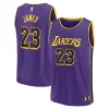 Cool Eccezionale Stupendo LeBron James Los Angeles Lakers 2022/23 Fast Break Replica Jersey Statement Edition Purple