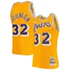 Accattivante Magic Johnson Los Angeles Lakers 1984/85 Hardwood Classics Authentic Jersey Gold/Purple