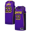 Accattivante LeBron James Los Angeles Lakers Jordan Brand Authentic Player Jersey Statement Edition Purple