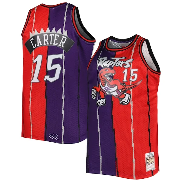 Meraviglioso Fascinante Vince Carter Toronto Raptors Big & Tall Hardwood Classics 1998/99 Split Swingman Jersey Purple/Red