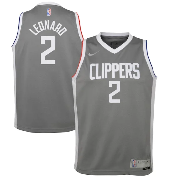 Stupendo Raffinato Kawhi Leonard LA Clippers Nike Youth 2020/21 Swingman Player Jersey Gray Earned Edition