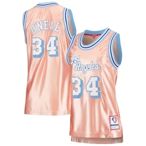 Ottimo Delizioso Shaquille O'Neal Los Angeles Lakers Women's 75th Anniversary Rose Gold 1996 Swingman Jersey Pink