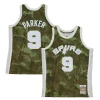 Gorgeous Bellissimo Incantevole Tony Parker San Antonio Spurs Hardwood Classics 2000/01 Ghost Green Swingman Jersey Camo