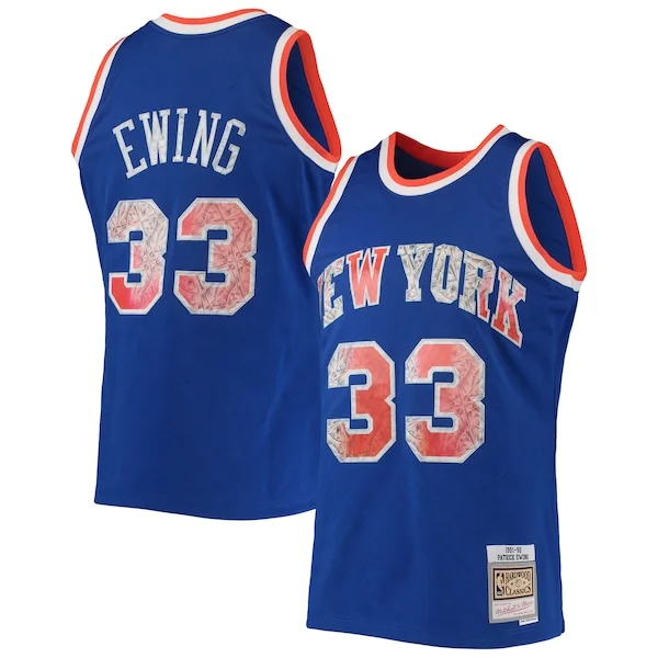 Ottimo Versatile Patrick Ewing New York Knicks 1991/92 Hardwood Classics NBA 75th Anniversary Diamond Swingman Jersey Blue