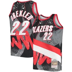 Prestigioso Clyde Drexler Portland Trail Blazers Hardwood Classics 1991/92 Hyper Hoops Swingman Jersey Black