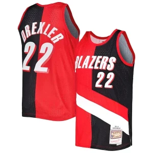 Stupendo Cool Clyde Drexler Portland Trail Blazers Hardwood Classics 1991/92 Split Swingman Jersey Red/Black