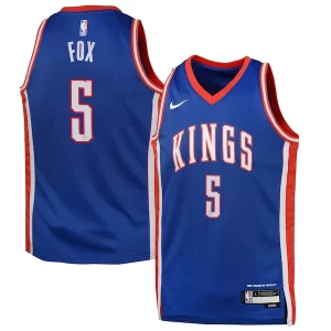 Carino Duraturo Ottimo De'Aaron Fox Sacramento Kings Nike Youth 2024/25 Swingman Player Jersey City Edition Blue