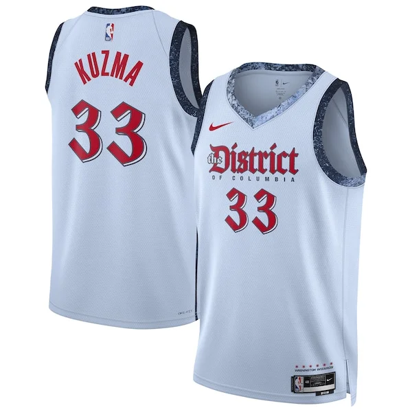 Lussuoso Kyle Kuzma Washington Wizards Nike Unisex 2024/25 Swingman Player Jersey City Edition Powder Blue