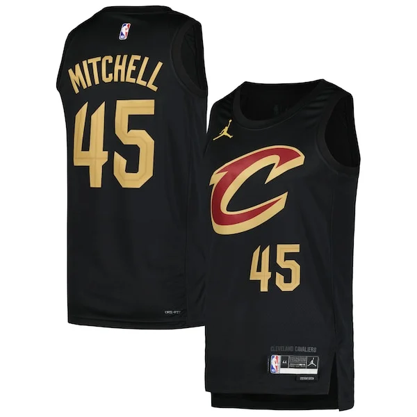 Attraente Gorgeous Donovan Mitchell Cleveland Cavaliers Jordan Brand Swingman Player Jersey Statement Edition Black