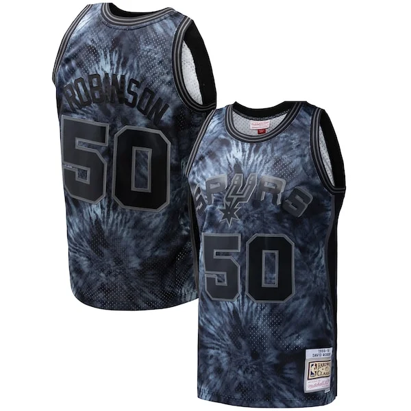 Resistente Lussuoso Splendido David Robinson San Antonio Spurs Hardwood Classics 1998/99 Tie Dye Swingman Jersey Black