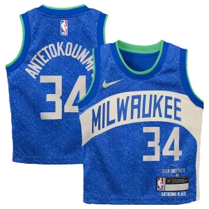 Fascinante Cool Incantevole Giannis Antetokounmpo Milwaukee Bucks Nike Toddler Swingman Replica Jersey City Edition Royal